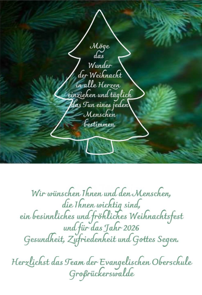 Weihnachten in der Schule am 6.12.2025